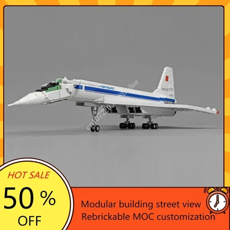 Model Airplane Plastic - 1846 個 MOCS 新しいコンコルド航空機トゥポレフ Tu-144D 超音速航空機技術カスタムパズル組立おもちゃクリスマスギフト