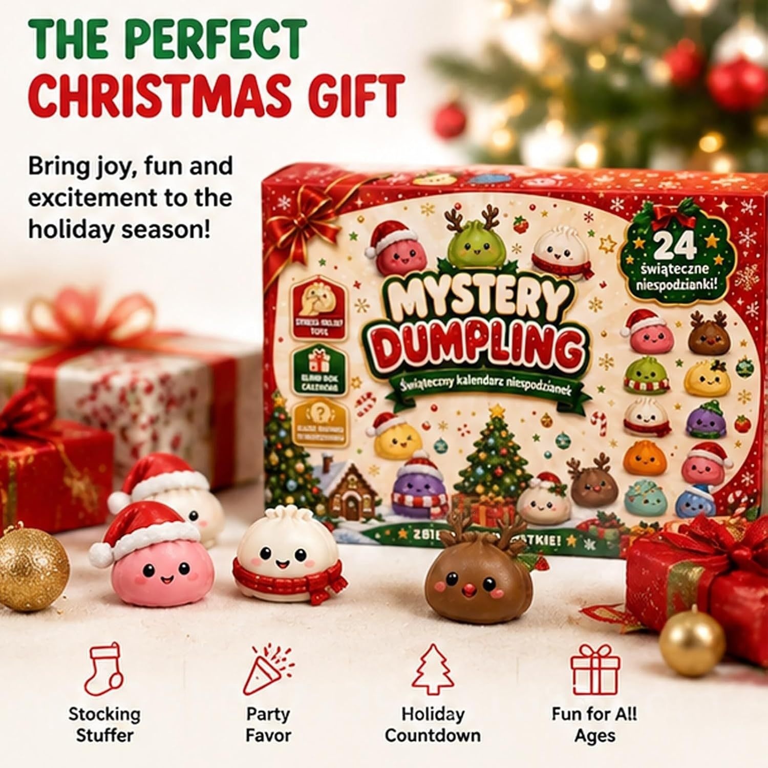 Mystery Box Blind Bag - 2026年クリスマスサプライズアドベントカレンダーブラインドボックス、24個入りソフトスクイーズストレス解消フィジェットトイ、クリスマスカウントダウンプレゼント