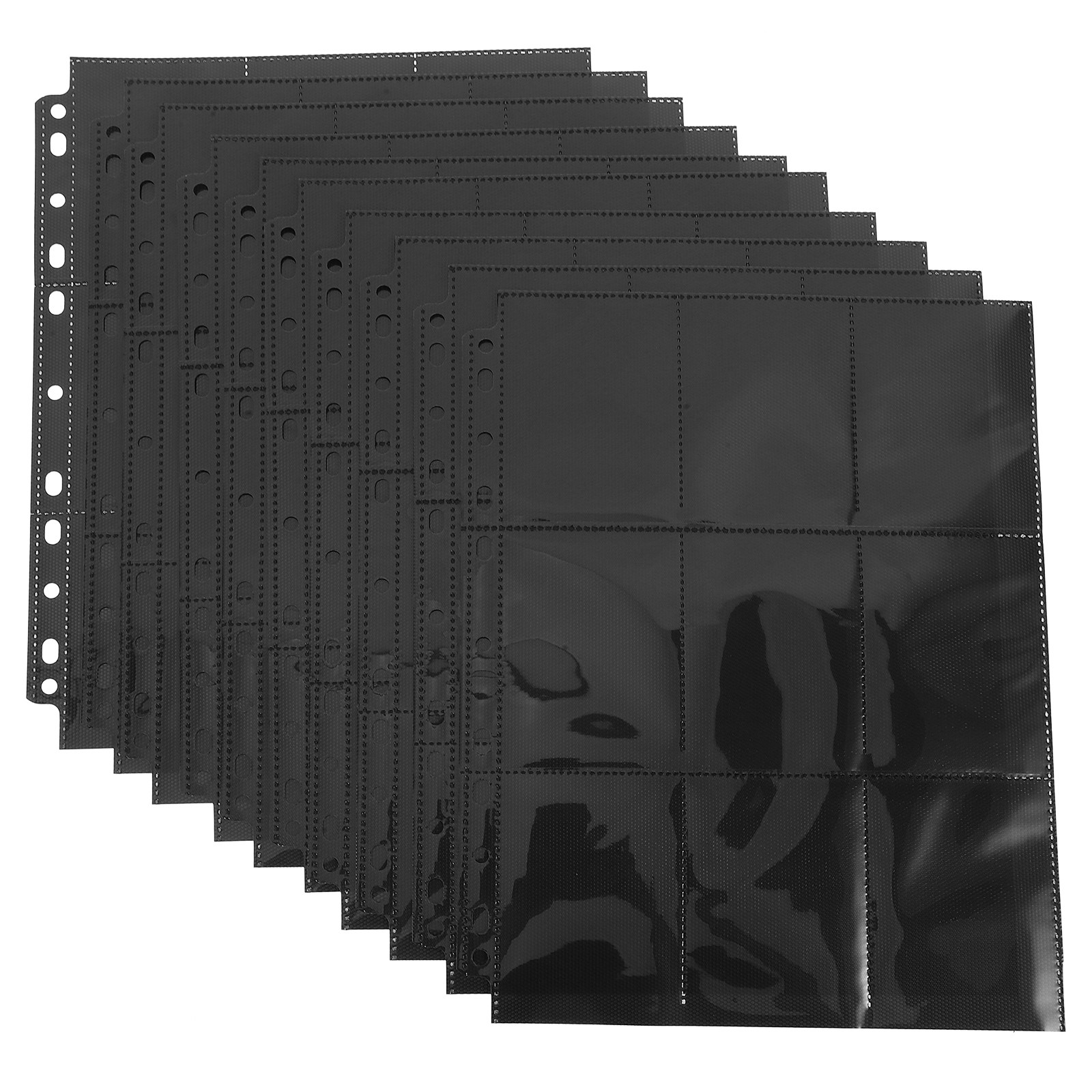 10枚入り 透明PVC両面カードバインダースリーブ 18ポケ - Trading Card Binder のレビューと価格