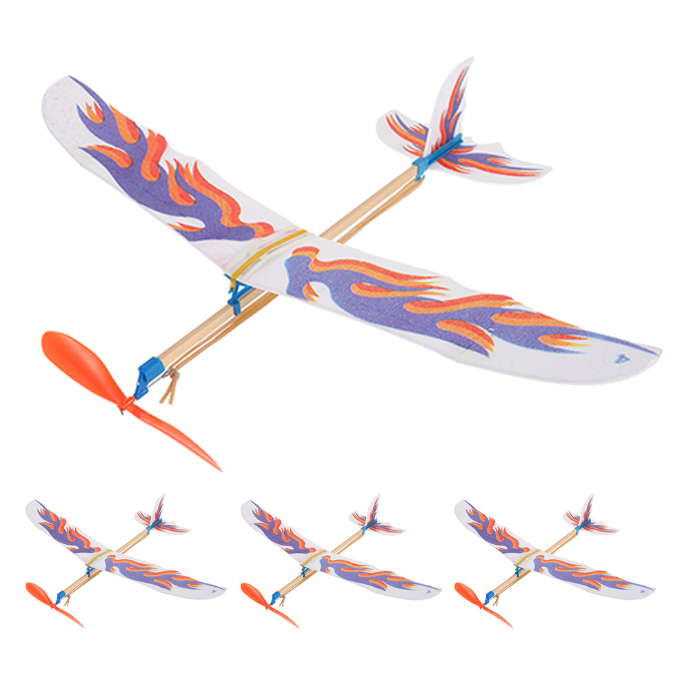 子供用DIYグライダー飛行機4個セット、ゴムバンド組み立て式 - Model Airplane Plastic のレビューと価格