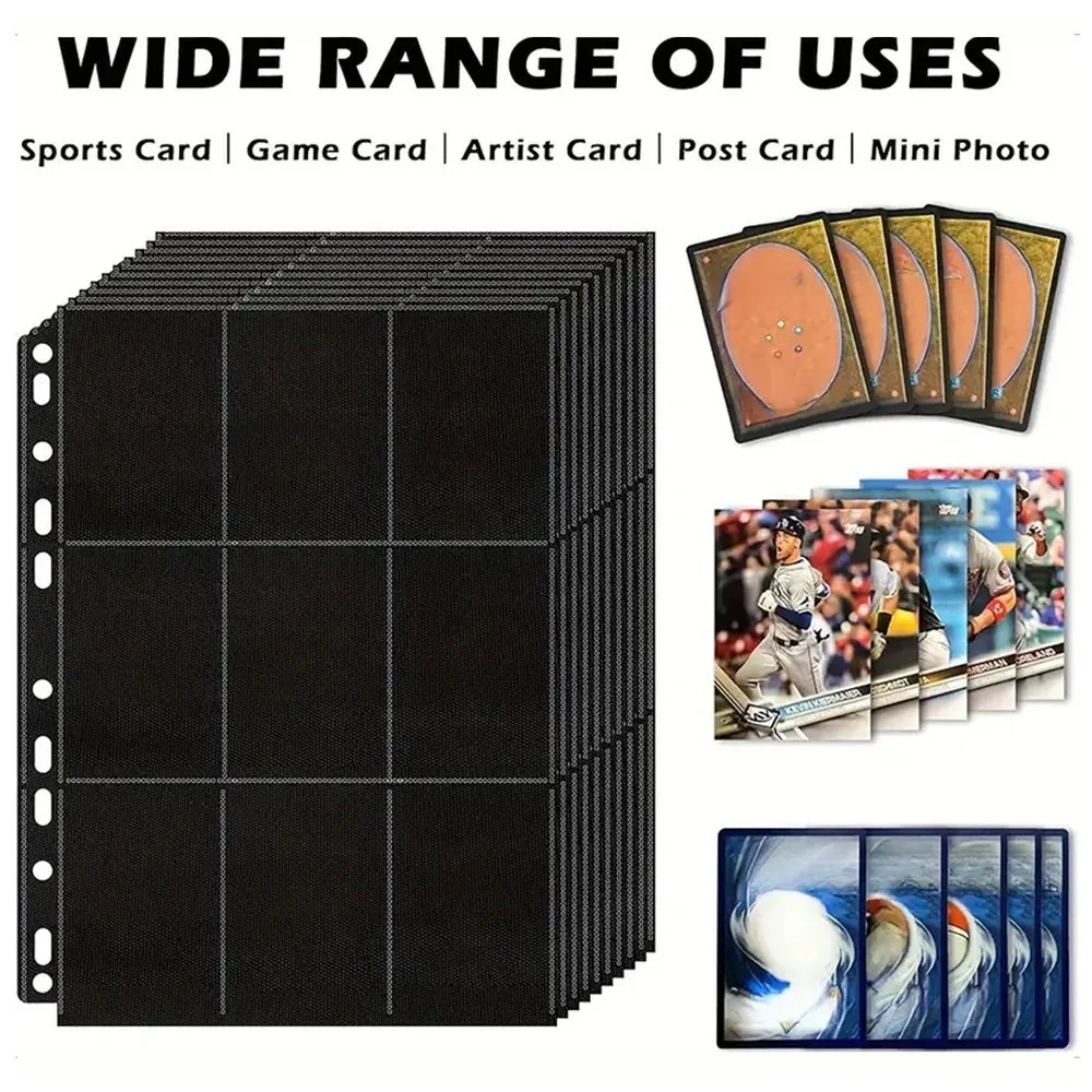 10枚入り、黒色のA4サイズ、9ポケット付きトレーディングカ - Trading Card Binder のレビューと価格